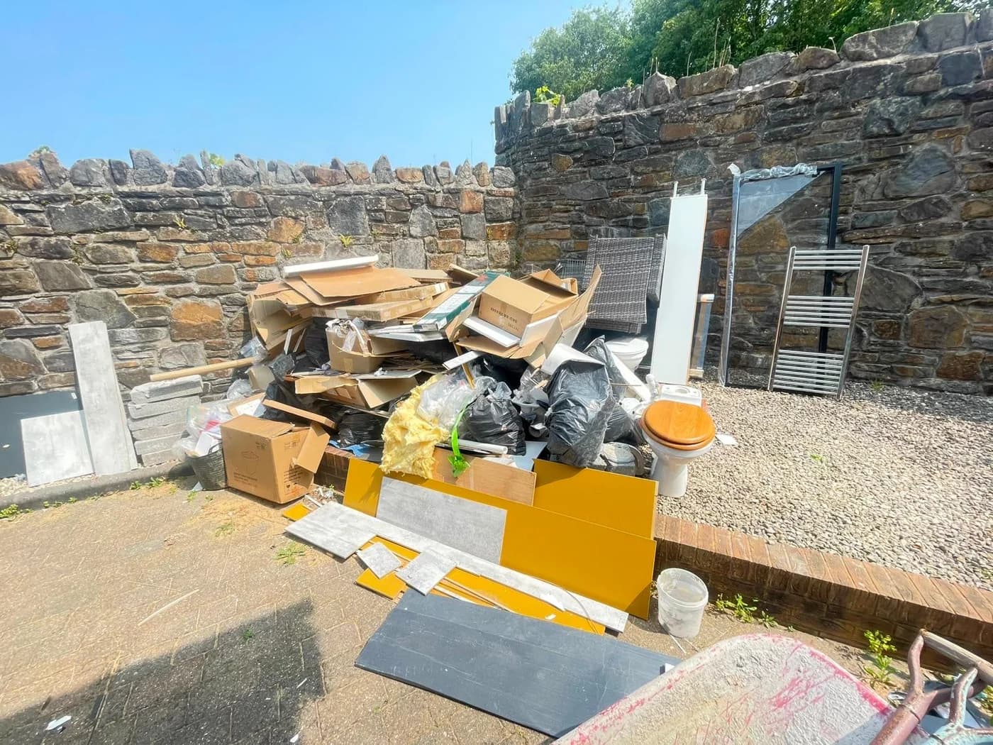 Sorted waste at the Vale Waste Neath recycling yard at Jersey Marine