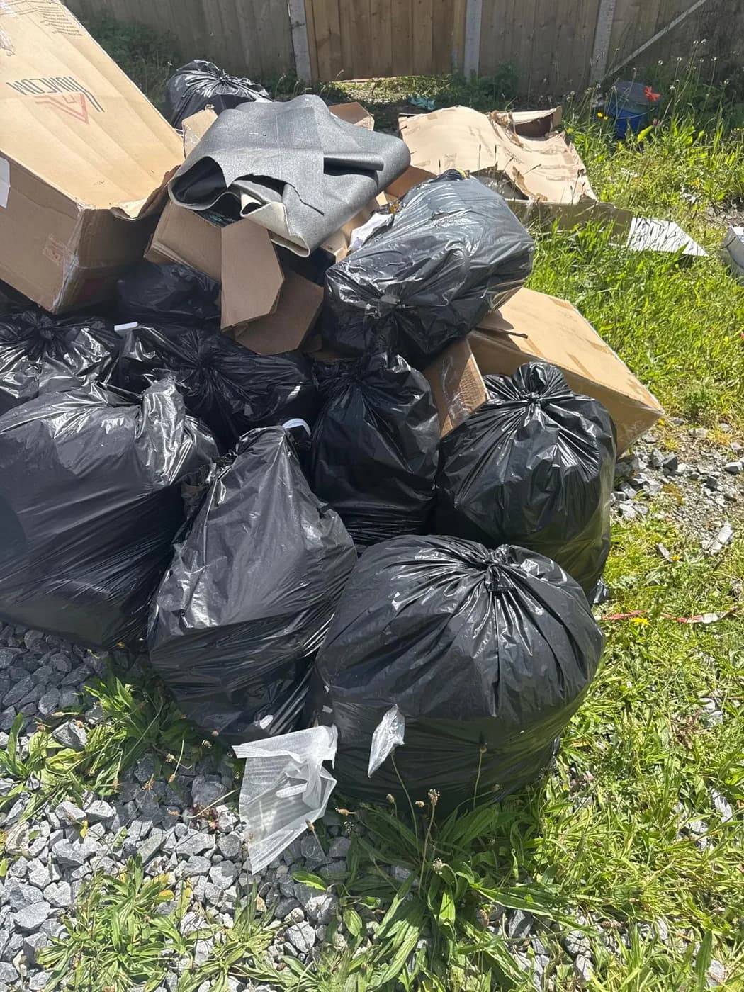Black bags of household rubbish collected in Neath